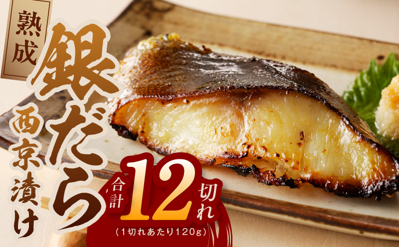 015B280 銀鱈 西京漬け 120g×12切れ 【西京漬け 熟成 西京漬けの王様 海産物 魚 惣菜 銀だら 西京焼き 味噌 小分け お酒のあて 訳あり サイズ不揃い 切り落とし 冷凍】