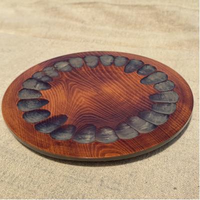 ふるさと納税 香川県 【香川漆器】30cm盛皿　ノミ打スリ漆