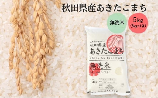 無洗米 秋田県産 あきたこまち  5kg (5kg×1袋)[令和6年産]【 お米 ご飯 ブランド米 銘柄米 】