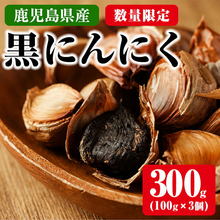【ふるさと納税】《数量・期間限定》黒にんにく(計300g・100g×3個) 国産 鹿児島県産 発酵 熟成 酸味 健康 栄養 ヘルシー 健康食品 ニンニク ガーリック 無添加 食品 常温 常温保存【生福地区まちづくり協議会】