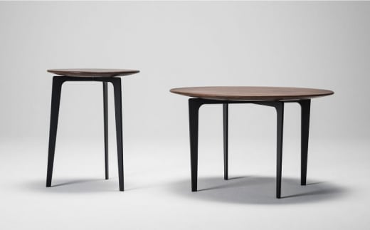 【Ritzwell】OS SIDE TABLE  SET / 直径700+直径400 サイドテーブル ウォールナット [AYG035]