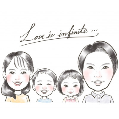 
ファミリー似顔絵ー4人ー【1341417】
