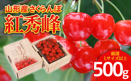 さくらんぼ 紅秀峰 厳選 L以上 500g入り1箱 【令和8年産先行予約】FS25-559