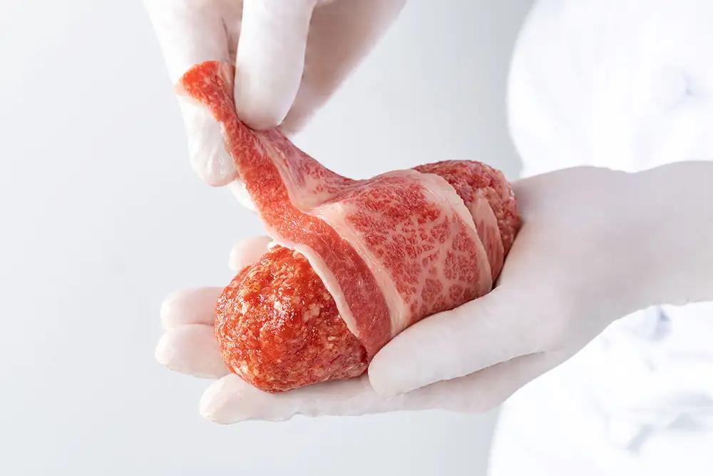 ハンバーグ 近江牛 包み 900g (150g×6個) デミグラスソース ポン酢ソース 付き カネ吉山本 【Y150W】