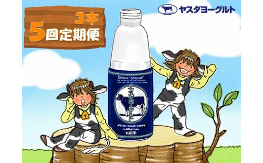 【5ヶ月定期便】ヤスダヨーグルト 800g×3本×5回 大ボトル 無添加 搾りたて こだわり生乳 濃厚 飲むヨーグルト のむよーぐると ヨーグルト 1B62026