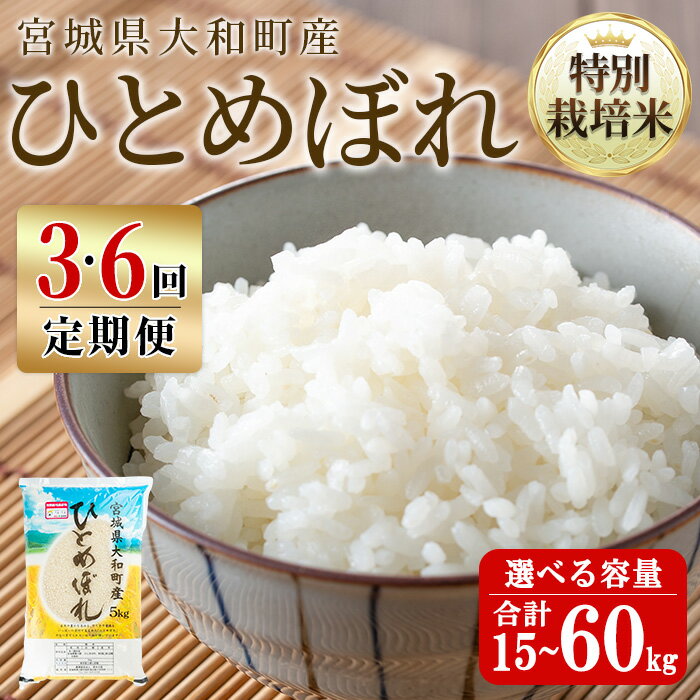 【ふるさと納税】【令和7年産】＜3・6か月定期便＞特別栽培米 ひとめぼれ 15kg〜60kg 回数と容量が選べる お米 おこめ 米 コメ 白米 ご飯 ごはん おにぎり お弁当 頒布会 5kg 10kg 【農事組合法人若木の里】ta539・ta540・ta541・ta542