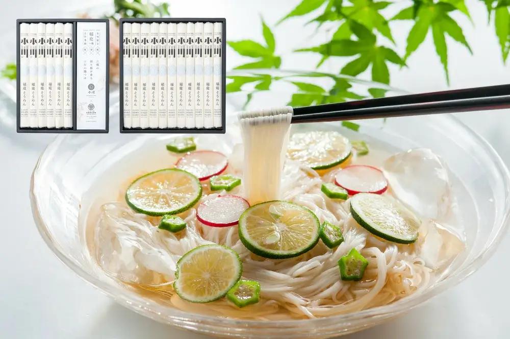 小川の稲庭そうめん 90g×6袋 めんつゆセット そうめん [H0504]