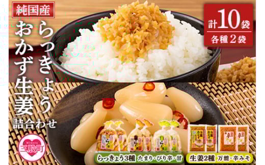 
            ＜純国産らっきょう3種とおかず生姜2種の詰め合わせ（各2P）＞宮崎県産 国産 らっきょう たまりらっきょう 生姜 ショウガ 薬味 ラーメン 炒飯 チャーハン うどん セット 詰め合わせ 【MI251-ko】【株式会社上沖産業】
          