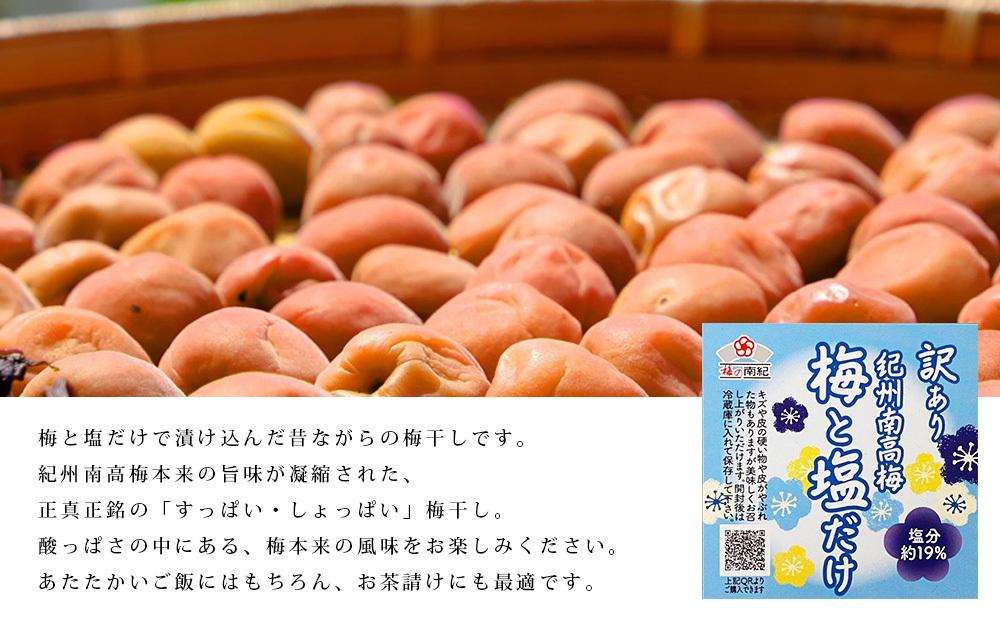 訳あり梅干し 梅と塩だけ 約3kg(500g×6)  紀州南高梅 塩分約19% B-206