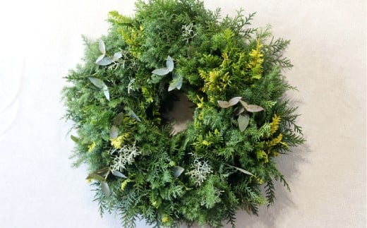 【倉敷市栽培】常緑樹のChristmasリース/フレッシュ/グリーン/Lサイズ【2026年11月上旬～12月下旬発送予定】