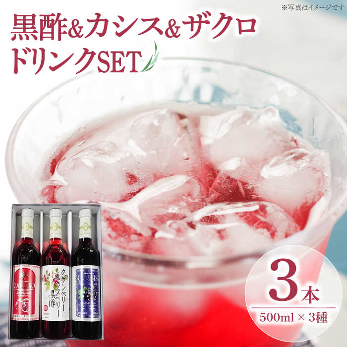 【ふるさと納税】ヘルシー ドリンク セット 500ml × 3種（ クランベリー & ラズベリー 黒酢 / カシスプレミアム / ザクロジュース）《豊前市》【ハウスボトラーズ】[VAX063] 飲料 ジュース カシス 詰め合わせ ギフト 贈り物 プレゼント