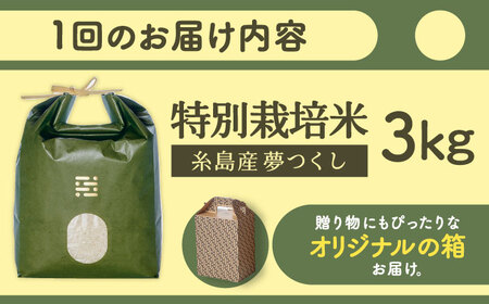 【全6回定期便】 とくべつの中のとくべつ 特別栽培米 3kg 夢つくし 吉富町/(株)やました[BGBX003]