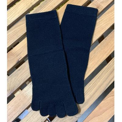 ふるさと納税 海陽町 【紳士サイズ25〜27cm/クルー丈/ブラック】五本指肌シルクソックス3足セット　〈すべり止め無し〉