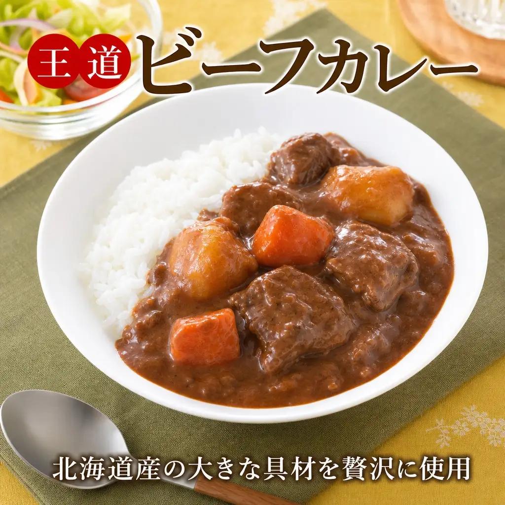 ビーフカレー 2個 ＆ ポークカレー 2個 計4個 食べ比べ セット 中辛 牛肉 ポーク 豚 業務用 レトルトカレー 保存食 備蓄 まとめ買い 北海道 弟子屈町 3750