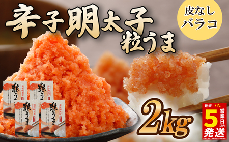 ＼5営業日以内発送／ うまみ堂 辛子明太子 2kg(500g×4箱)  | バラコ 明太子 UMM