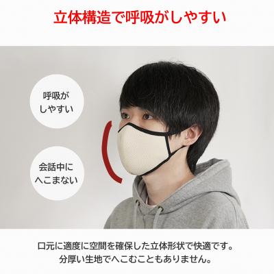 ふるさと納税 八頭町 洗える3D布マスク(吸収速乾)メンズ ホワイト3枚セット |  | 01