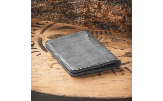 シンプルな革の名刺入れ【グレー】