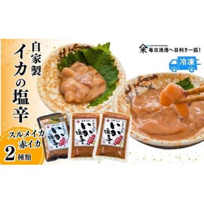 ふるさと納税 香美町 魚屋かあちゃんの自家製イカの塩辛 2種類お味見セット 冷凍