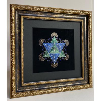 ふるさと納税 小諸市 神聖幾何学フラワーオブライフ「星型二重四面体」ブルー&グリーンR4-6-20角 |  | 01