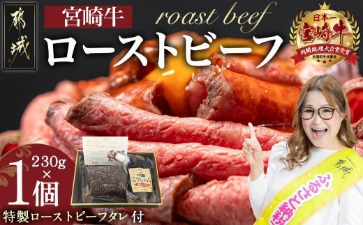 宮崎牛ローストビーフ 230g×1個_13-2601_(都城市) ローストビーフ 特製ローストビーフタレ付き モモ肉 ギフト 贈答用  ギャル曽根さんおすすめの牛肉返礼品