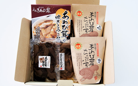 あわび茸 ぐるめセット B きのこ 足太あわび茸 炊き込みご飯の素 佃煮 山椒煮 昆布煮 チップス 2種 国産 農薬不使用 滋賀県 竜王町 送料無料 贈り物 ギフト プレゼント おかず 産地直送