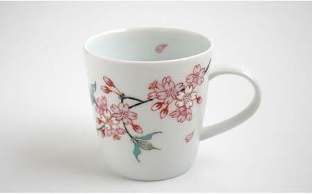 有田焼 桜文マグカップペア 【仁窯】 マグカップ ペア 桜 桜柄 花柄 コーヒーカップ 紅茶 カップセット 食器 ギフト ペアセット dq009