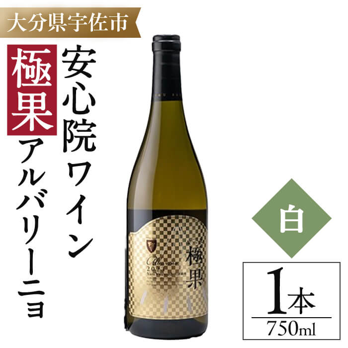 【ふるさと納税】安心院ワイン 極果 アルバリーニョ 白 専用カートン(化粧箱)入り(750ml) 酒 お酒 ワイン 白ワイン アルコール 飲料 ぶどう 葡萄 ギフト 贈り物【104304900】【山添産業】