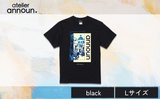 ANNOUNオリジナルTシャツ【Town T（black Lサイズ）】| Tシャツ アート アトリエ アンノウン オリジナルTシャツ 就労支援B型 クオリティー株式会社 福祉 アパレル 埼玉県 草加市