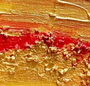 富士山溶岩パワーアート「黄金色赤富士」 絵画 アート