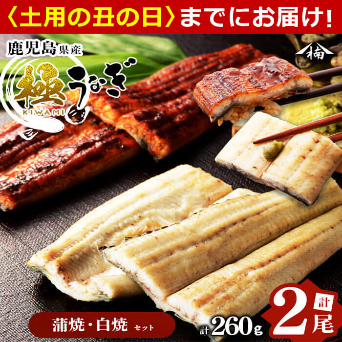 【ふるさと納税】楠田の極うなぎ蒲焼130g以上×1尾・白焼130g以上×1尾(計260g以上) 山椒付たれ 鰻 ウナギ 蒲焼 白焼き うな重 ひつまぶし 鹿児島 冷凍 おかず お祝い 食べ比べ【楠田淡水】a4-094