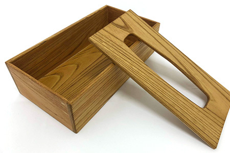 ティッシュケース（ケヤキ）KT-9-3