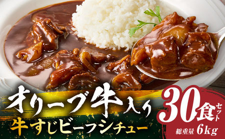 オリーブ牛すじ　ビーフシチュー　200g×30食セット　（総重量6kg）_mk146-245