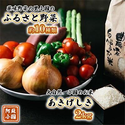 ふるさと納税 小国町 【阿蘇小国町】薬味野菜の里小国ふるさと野菜とお米2kg(あきげしき)の詰め合わせ