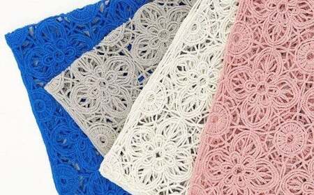 差し込み ショートマフラー レトロレース柄 ( ロイヤルブルー ) シルク100％ コード刺繍 レディース 日本製 | おしゃれ シンプル マフラー プレゼント ギフト 新潟県 五泉市 有限会社田中刺