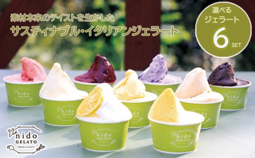 サスティナブル・イタリアンジェラ－ト　選べる６個セット【Humming Fields】（025_5006）
