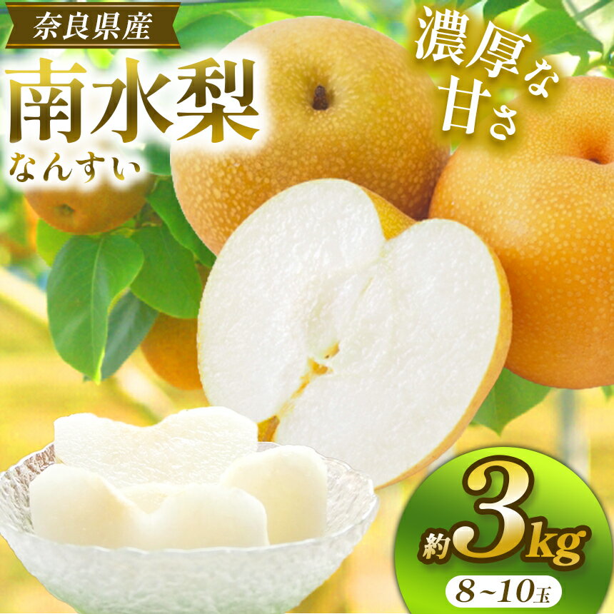 【ふるさと納税】南水 L～3L 約3kg 8～10玉 | 果物 くだもの フルーツ 梨 なし 南水 減農薬栽培 奈良県 大淀町 季節限定 産地直送 真田園 メディア紹介