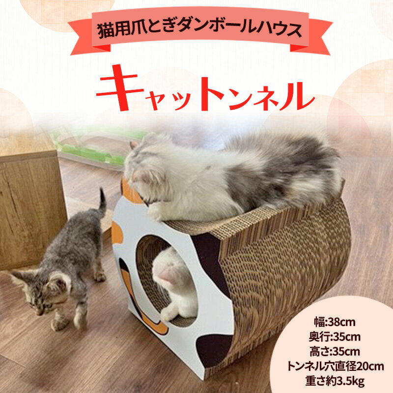 【ふるさと納税】キャットンネル（猫用爪とぎダンボールハウス） 猫 ネコ ねこ ネコの爪とぎ つめとぎ トンネル おもちゃ ペット グッズ 強化ダンボール 日本製