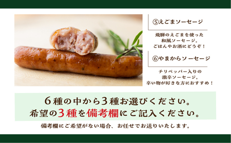 選べる♪ 燻製ソーセージ 3種3袋セット / 肉 製品 ソーセージ 山之村 [AU009]