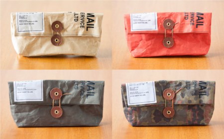 【使うほどに味が出る！】【岩嵜紙器】 ポーチ クラッチバック「DOMESTIC MAIL 3点セット [ZA01] 