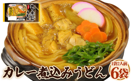 カレー煮込みうどん 2人前 6袋 ／ カレーうどん 煮込み 和風出汁 かつお スパイシー 麺 太麺 国産小麦 硬め コシ 濃厚 昼食 夕食 夜食 お取り寄せ 料理 愛知県 No.248