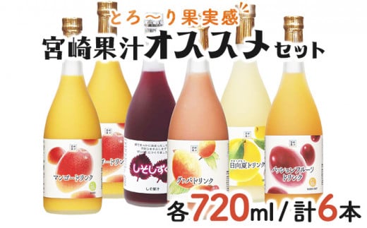 驚きの果実感！ 宮崎果汁オススメセット(720ml×6本)_K021-009