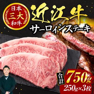 近江牛サーロインステーキ250ｇ×3枚（箱なしエコ包装）　H04　いろは精肉店