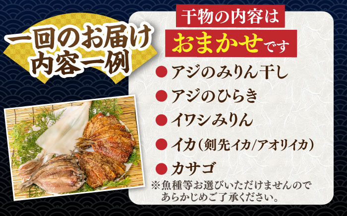 【全6回定期便】ひものや つかもとの旬のおまかせ干物詰め合わせ《竹》 [JDR013] 干物 ひもの みりん干し おまかせ 詰め合わせ アジ あじ いわし イワシ イカ カサゴ