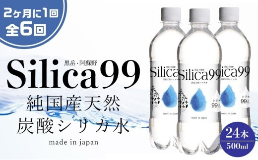 
＜２か月に１度のお届け！全６回 定期便＞天然炭酸水Silica99　500ml×24本
