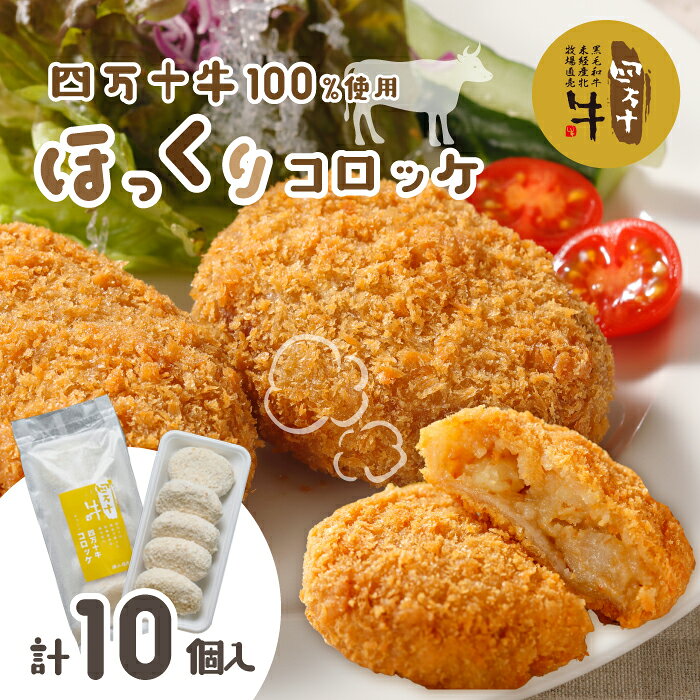 【ふるさと納税】R5-015．四万十牛100％！コロッケ 10個入り（5個×2パック） 国産 高知 四万十市 四万十 四万十牛 メス牛 お取り寄せ 牧場直売 肉 牛肉 黒毛和牛 コロッケ 総菜 冷凍 ミンチ肉