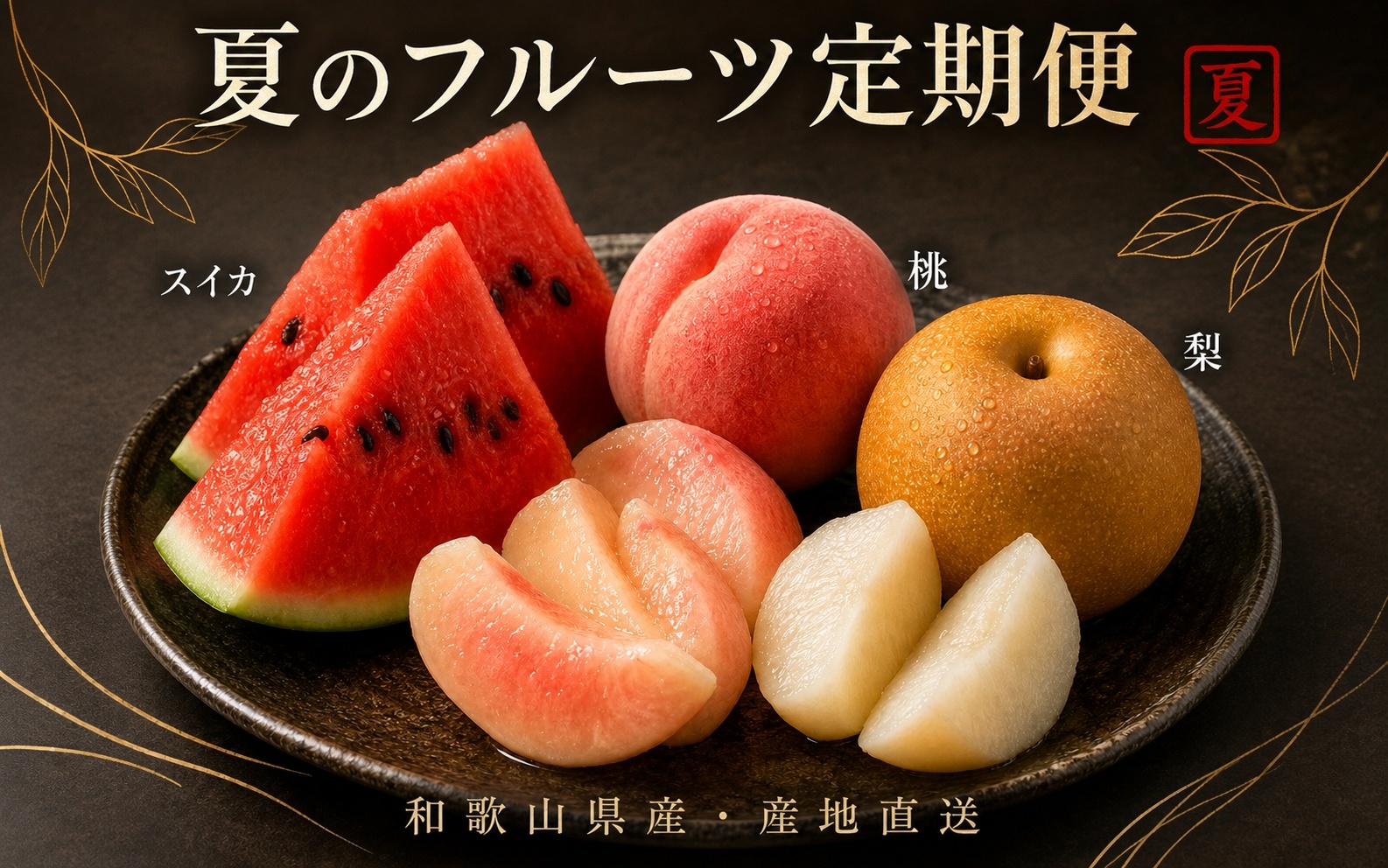 【全3回】かつらぎ町のフルーツ定期便（すいか・桃・梨）【6月・7月・8月】 【tkb428】