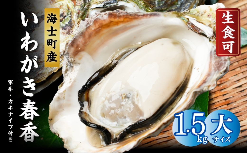 
                  【ブランドいわがき春香】大サイズ（M～L）1.5kgセット 春香 牡蠣ナイフ 説明書付き 牡蠣 いわがき 岩牡蠣 殻付き かき 海鮮 新鮮 冷凍 生食 カキ BBQ 魚介 国産 ふるさと納税 訳あり
                