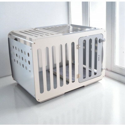 【ふるさと納税】アルミ製犬用ケージ 高級ペットサークル「i100」天版キャスター付き【ホワイト×ライトグレー】【1688607】