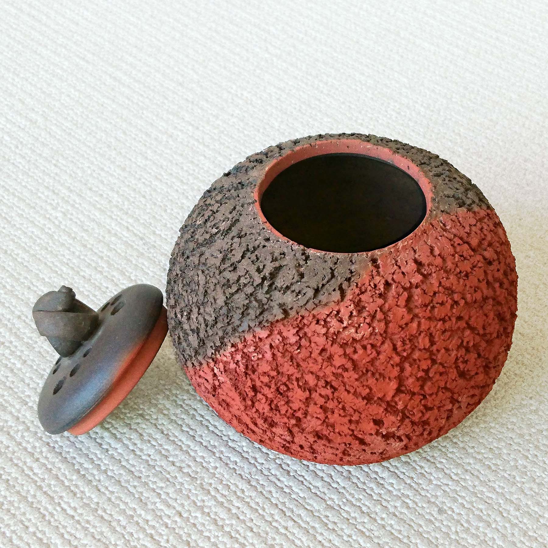 五代伊藤赤水作 無名異窯変香炉