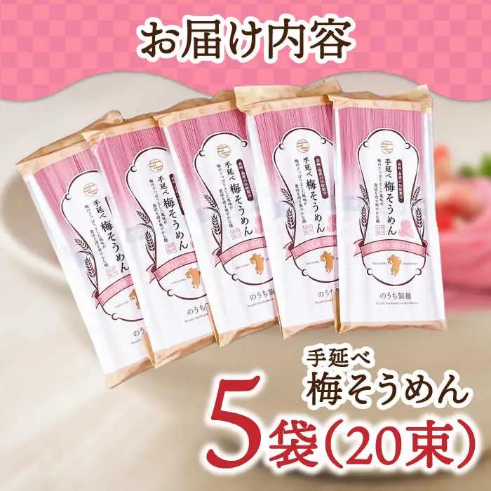手延べ梅そうめんセット あごだしスープ付き 1.1kg / そうめん 素麺 麺 乾麺 梅 うめ ウメ / 南島原市 / のうち製麺 [SAF043]